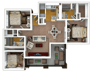 C1 Floor Plan at River Pointe, Texas